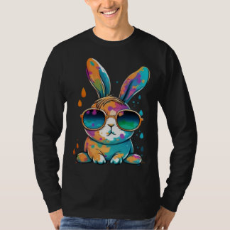 Camiseta Cute Tie Dye Bunny Face Happy Easter Day  Rabbit E