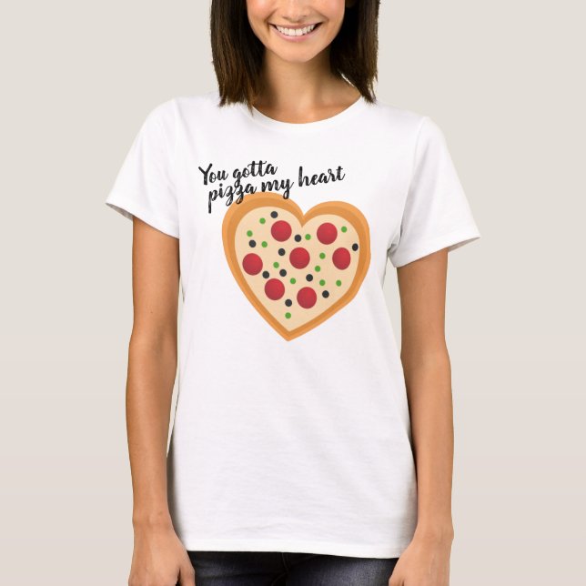 Camiseta Cute tienes que Pizza Me Heart Pun (Anverso)