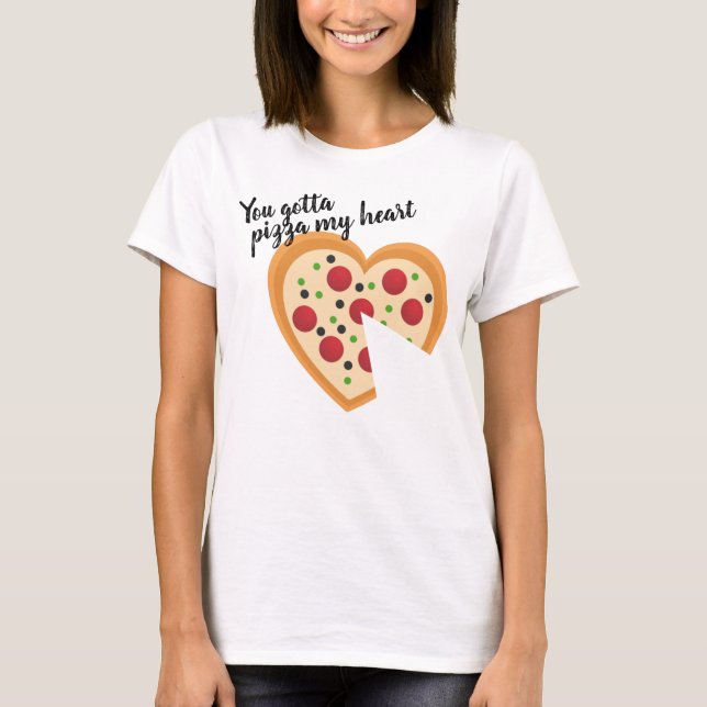 Camiseta Cute tienes que Pizza Me Heart Pun (Anverso)