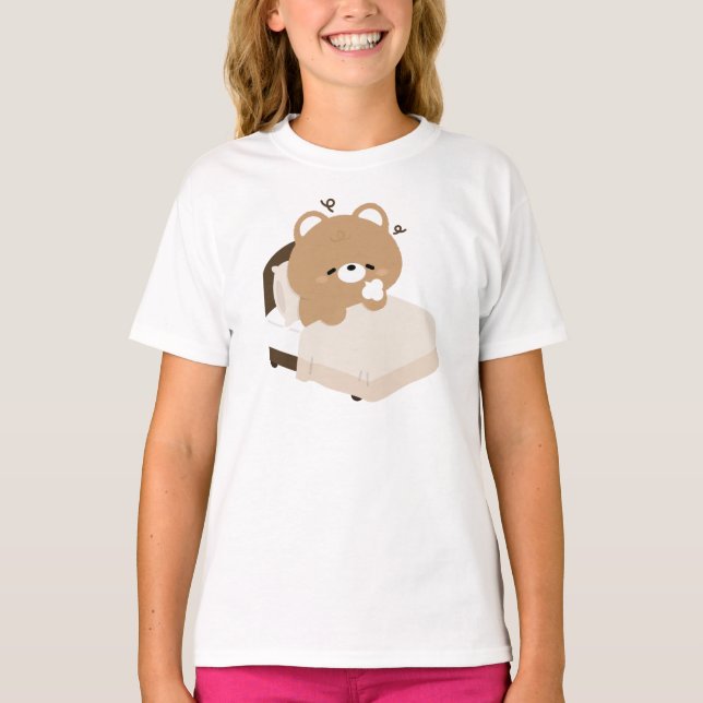Camiseta Cute Tired Brown Bear (Anverso)