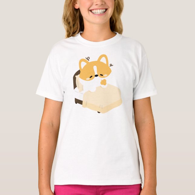 Camiseta Cute Tired Corgi (Anverso)