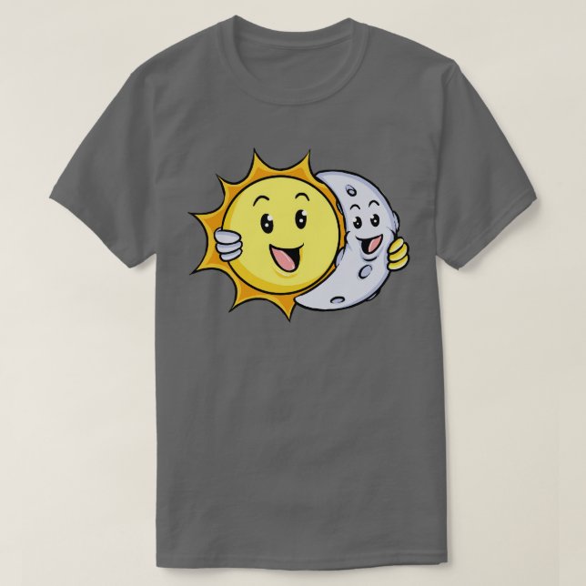 Camiseta Cute toon Sol Y Luna (Diseño del anverso)