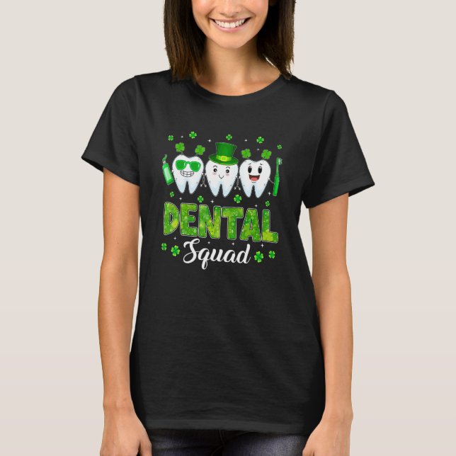 Camiseta Cute Tooth Leprechaun Hat Dental Squad St Patrick' (Anverso)