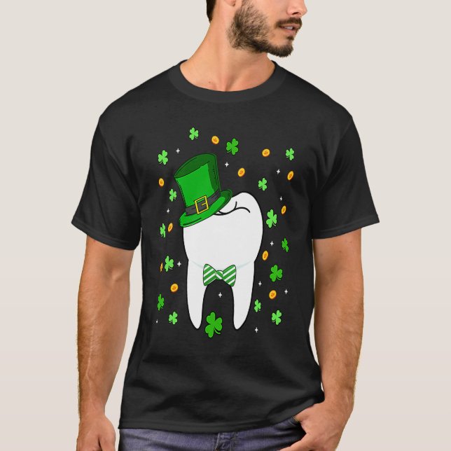 Camiseta Cute Tooth Leprechaun Hat Dental Squad St Patrick' (Anverso)
