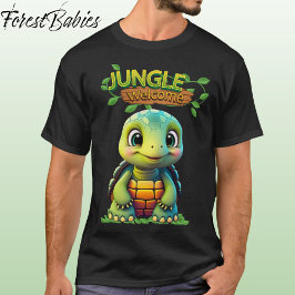 Camiseta Cute Tortoise Box Turtle Animal Character Black 🐢