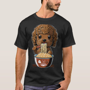 Camiseta Cute Toy Poodle Dog Comer Ramen