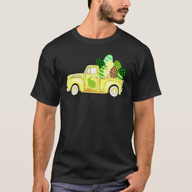 Camiseta Cute Truck Bunny Easter Rabbit Hunt Eggs Happy Eas (Anverso)