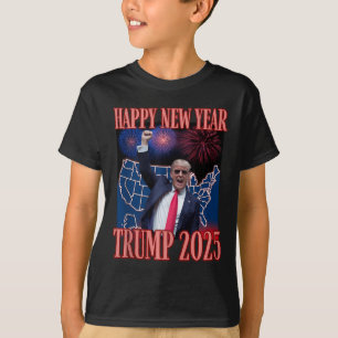Camiseta Cute Trump Feliz Año Nuevo 2025 45 47 Outlaw Won S