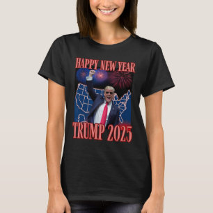 Camiseta Cute Trump Feliz Año Nuevo 2025 45 47 Outlaw Won S