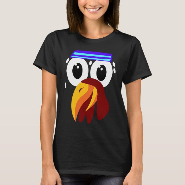 Camiseta Cute Turkey Face Running  Thanksgiving  Marathon (Anverso)