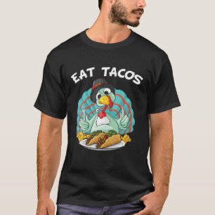 Camiseta Cute Turkey Tacos Funny Sombrero Mexicano Thanksgi