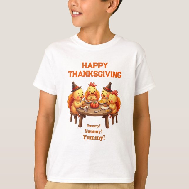 Camiseta Cute Turkeys Feast (Anverso)