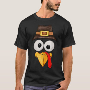 Camiseta Cute Turquía Cara Gafas Niños Niños Hombres Thanks
