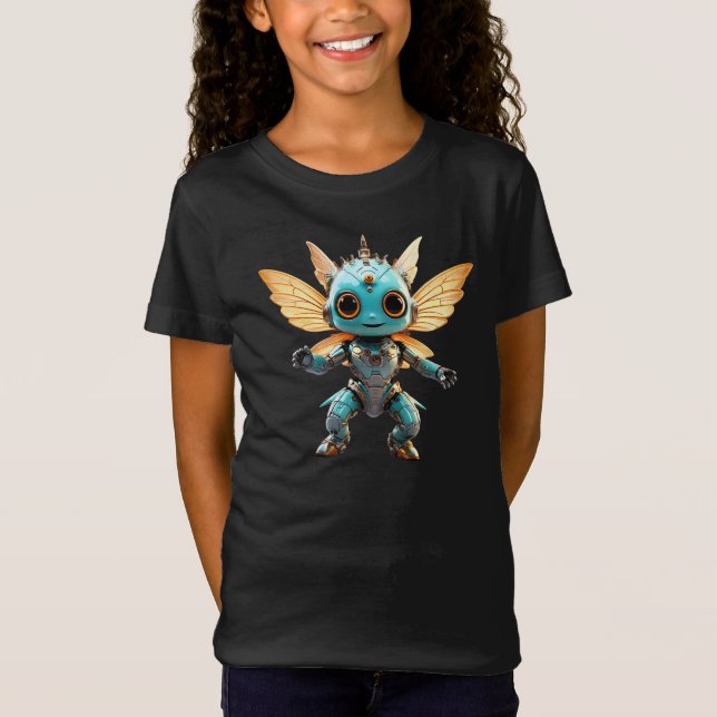 Camiseta Cute Turquoise Dancing Robot Pixie (Anverso)