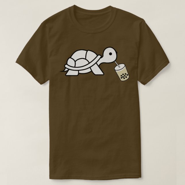 Camiseta Cute Turtle Drinking Boba Bubble Milk Tea Holiday  (Diseño del anverso)