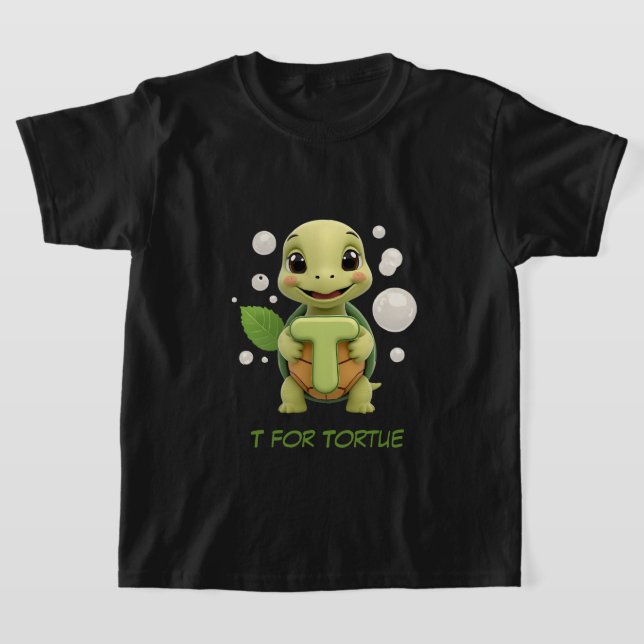 Camiseta Cute Turtle Kids T-Shirt | T is for Tortue Alphabe (Distribución)