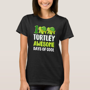 Camiseta Cute Turtley 100º día de Escuela Maestro- 100 días