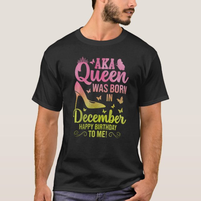 Camiseta Cute una reina nació en diciembre, alias cumpleaño (Anverso)