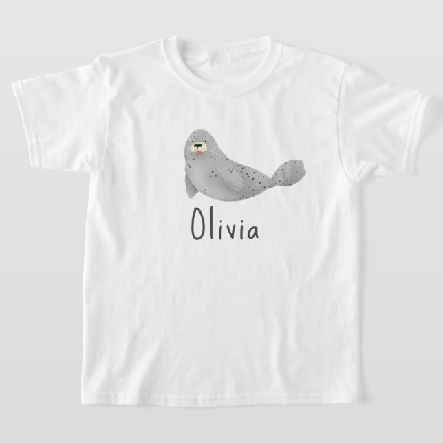 Camiseta Cute Under the Sea Ocean Seal and Name (Distribución)