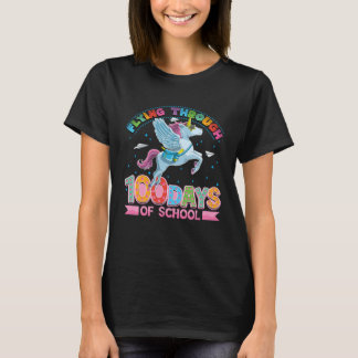 Camiseta Cute unicorn 100 days of school girls