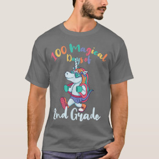 Camiseta Cute Unicorn 100 Magical Days Of 2nd Grade Kids Te