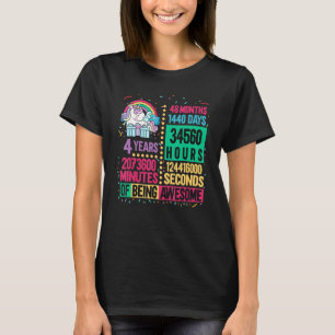 Camiseta Cute Unicorn 4 Years Lifetime Rainbow 4th Birthday