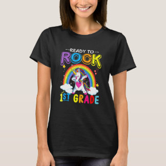 Camiseta Cute Unicorn Back To School Ready To Rock 1st Grad