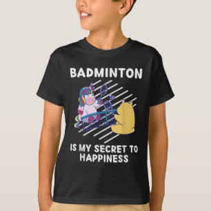 Camiseta Cute Unicorn Bádminton Es Mi Secreto Para La Felic