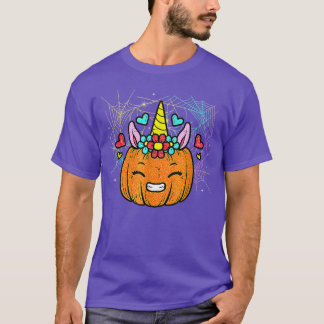 Camiseta Cute Unicorn Calabaza divertida disfraz de Hallowe