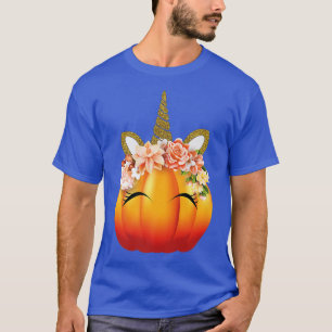 Camiseta Cute Unicorn Calabaza Halloween Día de Acción de G