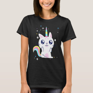 Camiseta Cute Unicorn Cat Caticorn Chicas Otaku Japonesas