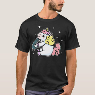 Camiseta Cute Unicorn Playing Keyboard Gift Piano Lover