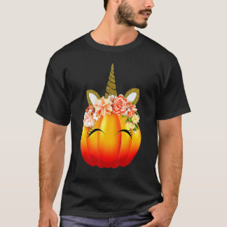 Camiseta Cute Unicorn Pumpkin Halloween Thanksgiving
