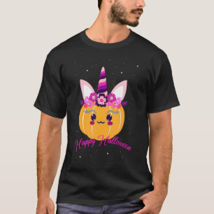 Camiseta Cute Unicorn Pumpkin Halloween Thanksgiving 1