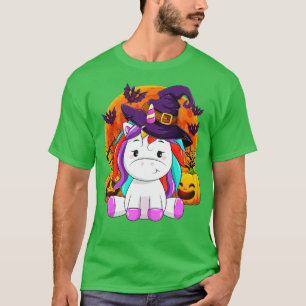 Camiseta Cute Unicorn Pumpkin Halloween Thanksgiving Hallow