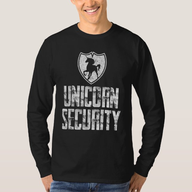 Camiseta Cute Unicorn Security And Protect Present (Anverso)