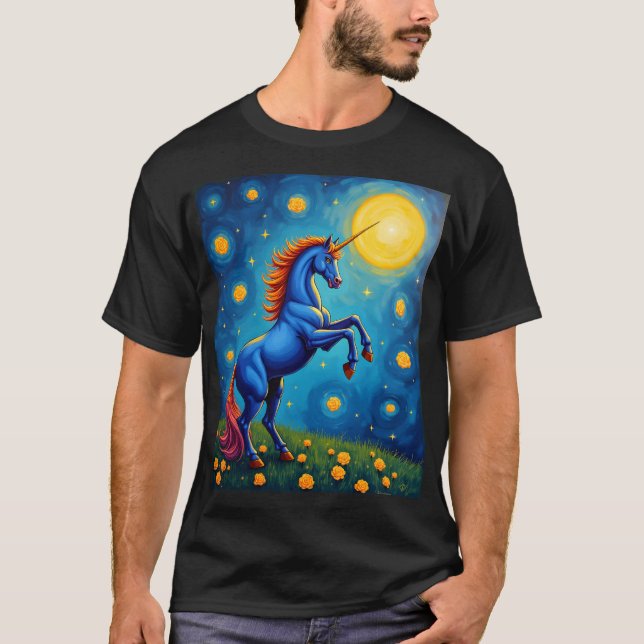 Camiseta Cute Unicorn Starry Night (1) (Anverso)