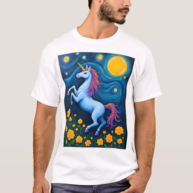 Camiseta Cute Unicorn Starry Night (3) (Anverso)
