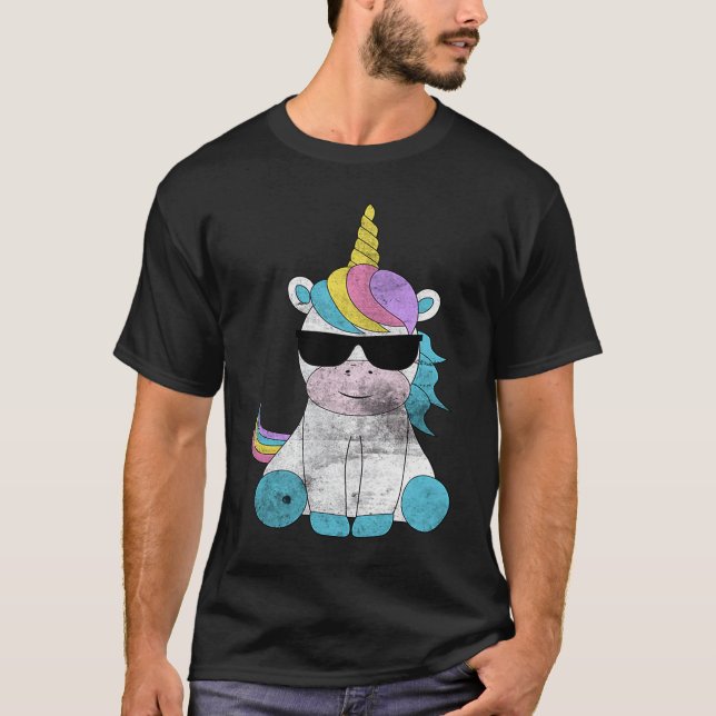 Camiseta Cute Unicorn Sunglasses Unicorns Magical Creature  (Anverso)