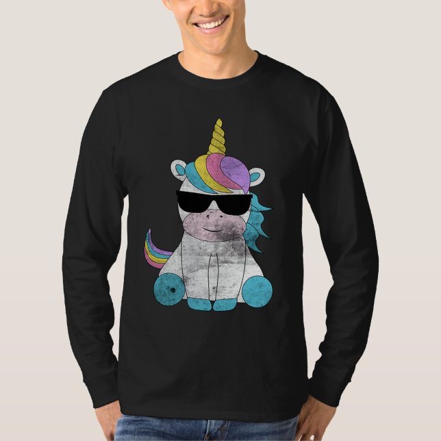 Camiseta Cute Unicorn Sunglasses Unicorns Magical Creature  (Anverso)
