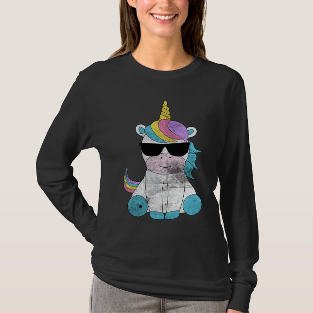 Camiseta Cute Unicorn Sunglasses Unicorns Magical Creature  (Anverso)