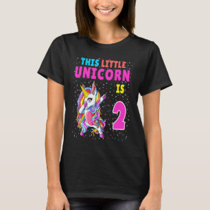 Camiseta Cute Unicornio 2 Años De Cumpleaños Para Chicas