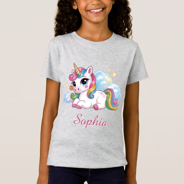 Camiseta Cute Unicornio Arcoíris (Anverso)