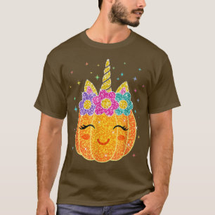 Camiseta Cute Unicornio Calabaza Halloween Acción de Gracia