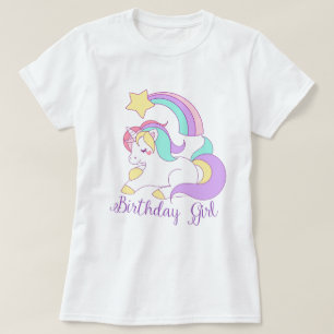Camiseta Cute Unicornio Chica de cumpleaños arte de tipogra