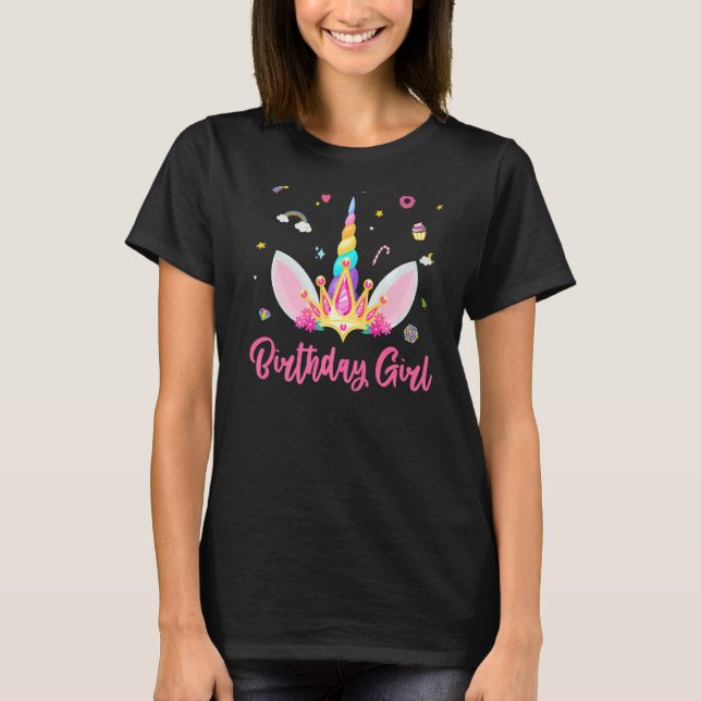 Camiseta Cute Unicornio Chica de cumpleaños Magic Theme Fac (Anverso)