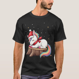 Camiseta Cute Unicornio con Bufanda Navidad Xmas Fiesta Cam