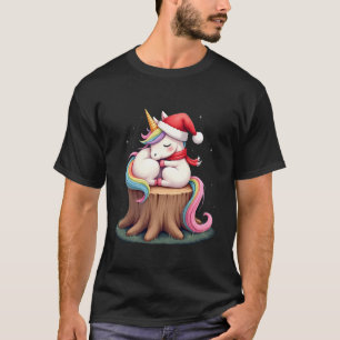 Camiseta Cute Unicornio con Bufanda Navidad Xmas Fiesta Cam