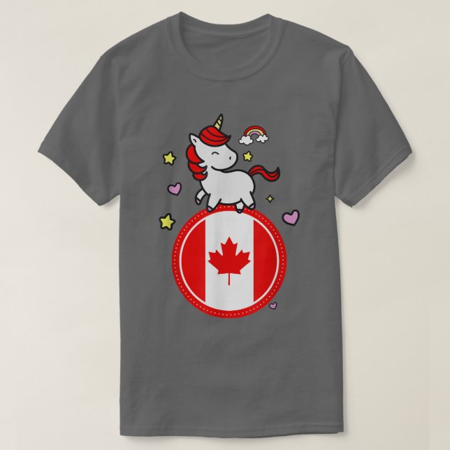 Camiseta Cute unicornio con Canadá (Diseño del anverso)