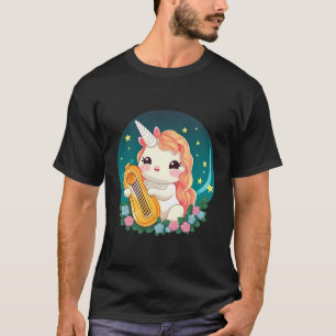 Camiseta Cute Unicornio con String Instrument Musical Magic